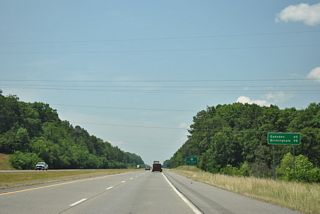 Birmingham appears on distance signs for I-59 south for the first time in Alabama beyond 49th Street. Alabama's largest city is 98 miles to the southwest.