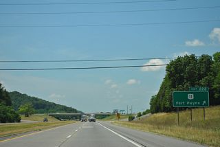U.S. 11 (Gault Avenue) south to SR 35 (5th Street) and the Appalachian Highlands Scenic Byway leads to Little River Canyon National Preserve.