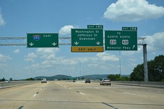 Interstate 565 north of Downtown Huntsville, Alabama