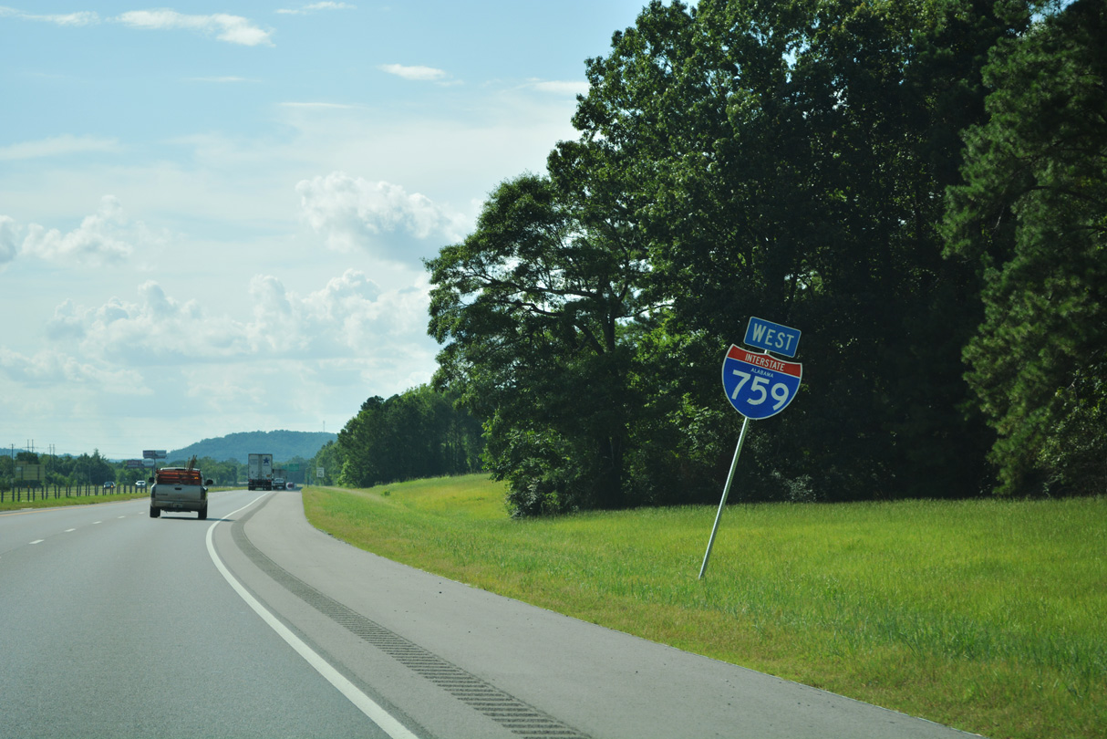 Interstate 759 continues west two miles from Black Creek Parkway to I-59.