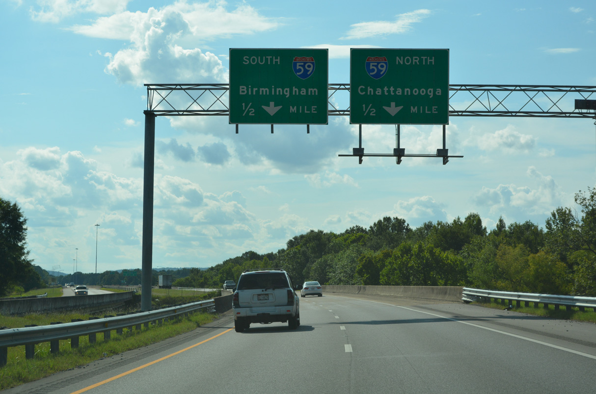 Spanning a relief channel east of Wills Creek, Interstate 759 advances to within one half mile of I-59.