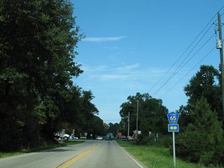 CR 65 travels one quarter mile north from Caldwell Lane west / Steele Drive to CR 10 north of Bon Secour. There are rour sections of the route; the southernmost continuing north from CR 10 to CR 28 (Marlow Road) outside Summerdale.