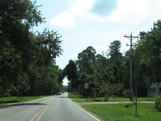 Turning southward onto the Bon Secour Highway portion of CR 10 from CR 10 west.