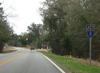 Nearing the eastern terminus of CR 74 (Howells Ferry Road) at CR 5 (Wilmer Road).
