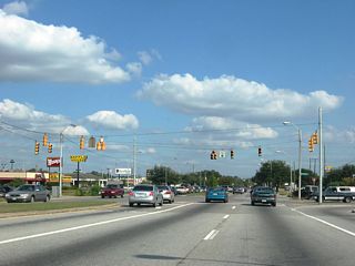 Dauphin Street east at the North Beltline Highway. Beltline Highway is the formal name for the I-65 frontage road system.