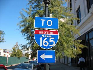 Water Street travels nine blocks north from Dauphin Street to the beginning of Interstate 165.