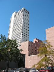 The RSA Trustmark Building as seen from the final block of Dauphin Street.