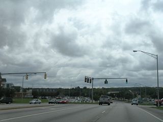 I-65 heads south from Dauphin Street to Airport Boulevard, U.S. 90 (Government Boulevard) and Interstate 10.
