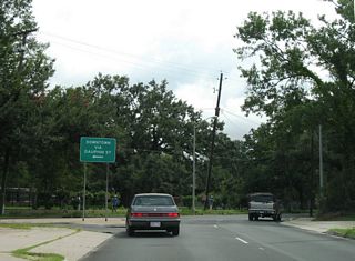 Dauphin Street switches to two-way traffic west from the end of St. Francis Street  adjacent to Broad Street.