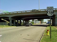 US 78 east along 4th Ave S in Birmingham, AL