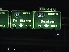 IH 30 west at IH 35E
