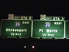 IH 45 north a half mile ahead of IH 20