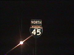 IH 45 north reassurance marker