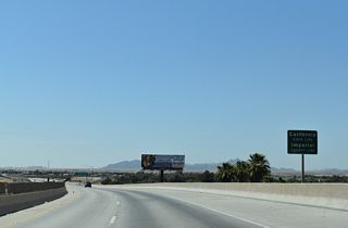Interstate 8 west enters Imperial County, California near the unincorporated community of Winterhaven.