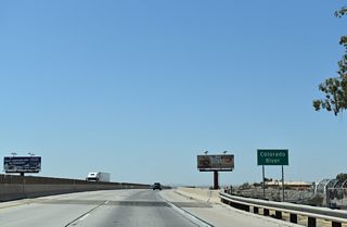 Curving northwest, Interstate 8 crosses the Colorado River over a concrete deck bridge opened to traffic in 1979.