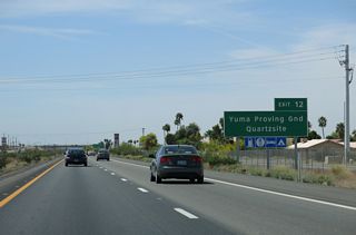 Fortuna Road north to U.S. 95 leads to the U.S. Army Yuma Proving Grounds, old McPhaul Suspension Bridge and Kofa Mountains National Wildlife Refuge.