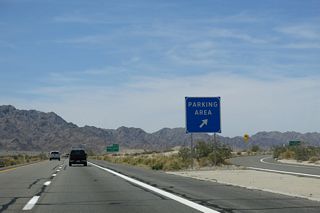 Interstate 8 reaches the parking area west of Red Top Wash.