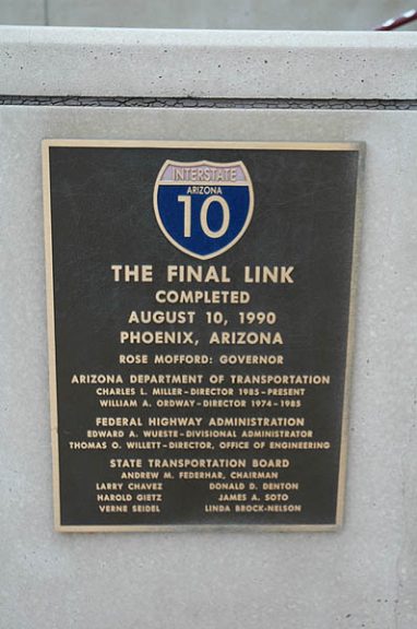 I-10 - The Final Link Plaque - Phoenix, Arizona