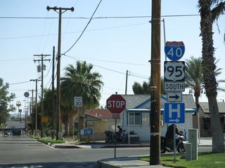 Through traffic headed south from SR 95 to I-40/U.S. 95 are directed onto Needles Highway west from K Street to Broadway Street.