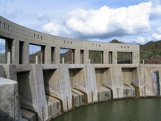 Forming Lake Havasu, Parker Dam impounds water along the Colorado River.