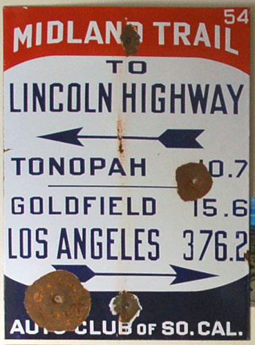 Midland Trail, Nevada, Lincoln Highway, Tonopah, Goldfield, Los Angeles