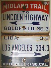 Midland Trail, Nevada, Lincoln Highway, Goldfield, Lida, Los Angeles
