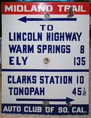 Midland Trail, Nevada, Lincoln Highway, Warm Springs, Ely, Clarks Station, Tonopah