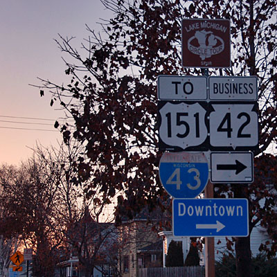 Wisconsin U. S. route 10, Wisconsin U. S. route 151, Wisconsin interstate 43, Wisconsin state route 42