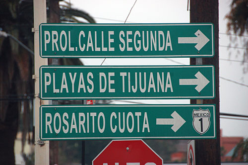 error sign for toll road 1D in Tijuana