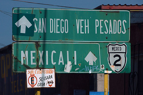 Mexico federal route 3 approaching the U. S. border, Tecate