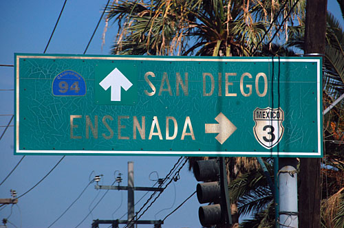 Mexico federal route 3 approaching the U. S. border, Tecate