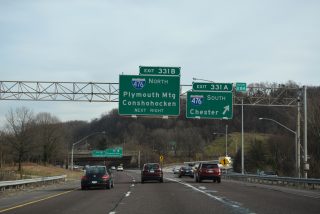 I-76 east at I-476 - West Conshocken, PA