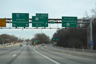 I-76 east at US 1 - Philadelphia, PA