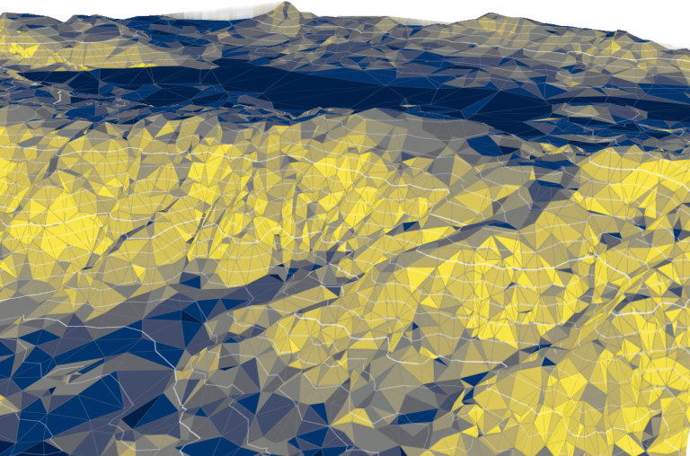 TIN with Graduated Color for Slope and Contours