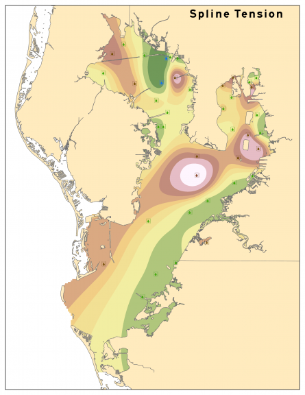 Tampa Bay water quality - Tension Spline Interpolation Method