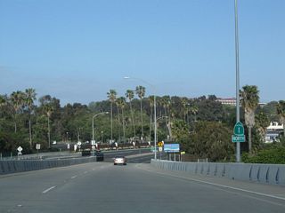 A reassurance shield stands along the bridge carrying SR 1 north over San Juan Creek. The succeeding section of the Coast Highway west into Dana Point was relinquished as a state route.