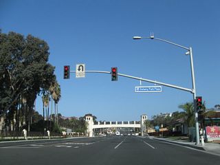 Northbound Pacific Coast Highway (relinquished SR 1) meets Doheny Park Plaza at this intersection.