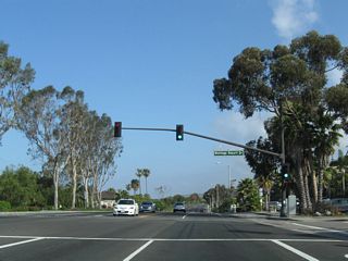 California 1 (Coast Highway) meets Montage Resort Drive at this traffic signal.
