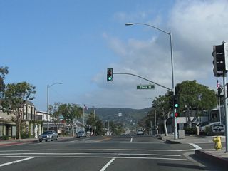 Northbound California 1 meets Thalia Street.