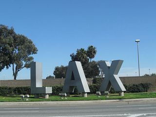 On the right side of California 1 are the large letters L A X for the airport.