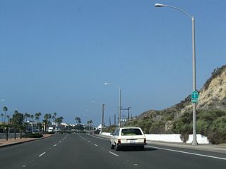 After the intersection with Balboa Boulevard and Superior Avenue, northbound California 1 carries three through lanes.