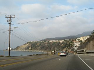 The Pacific Ocean again comes into view along northbound California 1 (Pacific Coast Highway).
