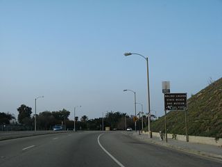 Following Malibu Pier, the next turnoff from SR 1 northbound is for Malibu Lagoon State Beach. On-street parking and this parking area area available for visitors to the Pier, the historic Adamson House museum, and scenic beauty of the lagoon.