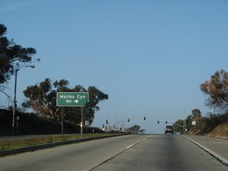 Unmarked from SR 1 northbound, Los Angeles County Route N-1 (Malibu Canyon Road) travels north through the Santa Monica Mountains to U.S. 101 (Ventura Freeway).