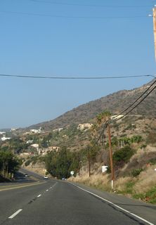 Pacific Coast Highway west between Trancas Beach and Steep Hill Canyon.