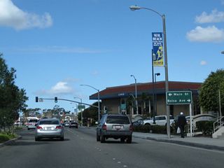 Northbound California 1 (Pacific Coast Highway) approaches Main Street south  and Bolsa Avenue east . Turn left here for Seal Beach's historic downtown and municipal pier. Main Street is the equivalent of Ninth Street.
