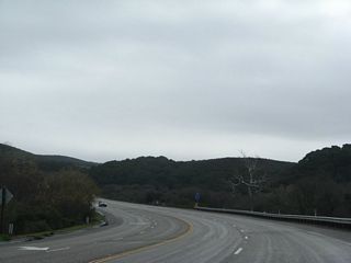 Passing lanes are available along this section of busy California 1. The state route initially follows Salispuedes Creek south until the Jalama Road turnoff.