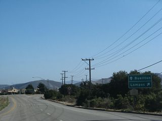 After Hancock Drive, Lompoc Casmalia Road splits. To follow California 1 (H Street) south into downtown Lompoc, stay right. To California 246 east to Buellton and Solvang, use La Purisima Road east. La Purisima Road travels east to La Purisima Mission State Historic Park and merges into California 246 east of there.