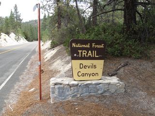 A small parking area is located near the Devils Canyon trailhead, which provides hiking access into Devils Canyon.