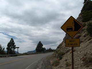 Falling rock along California 2 (Angeles Crest Highway) is a daily fact of life. Watch for rocks on the road for the next 38 miles, or from Islip Saddle southwest to La Canada-Flintridge, especially during or after inclement weather.